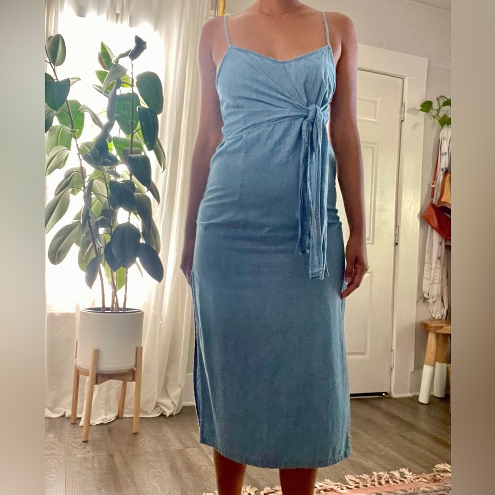 Topshop Light Denim Midi Dress Sz 4